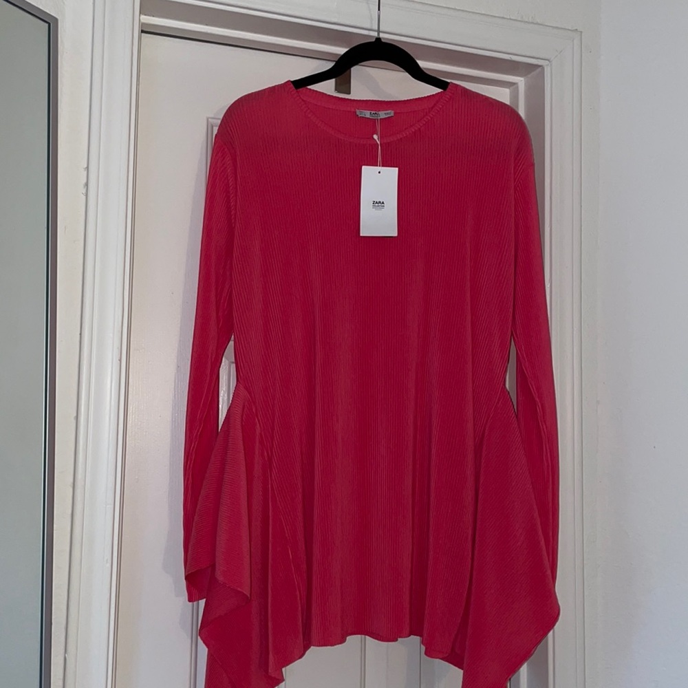 Pink Zara flowy long sleeve shirt